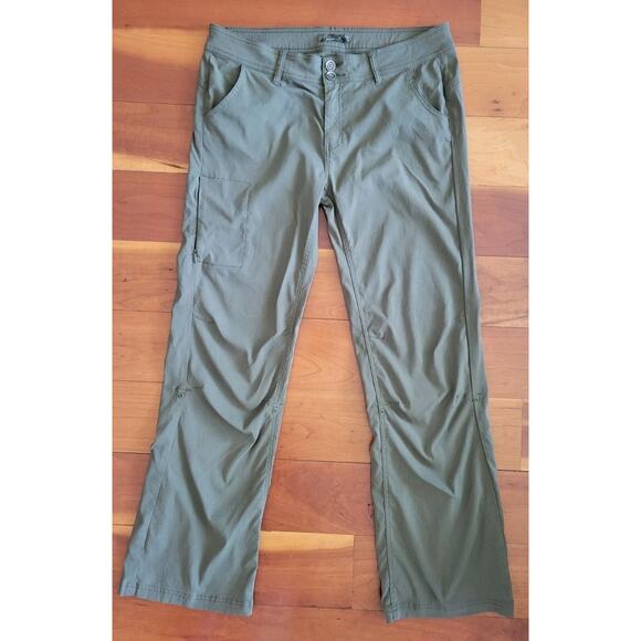 prAna Pants Womens 14 Green Halle Mid Rise Bootcut Lightweight UPF 50+ Outdoor - Picture 1 of 10